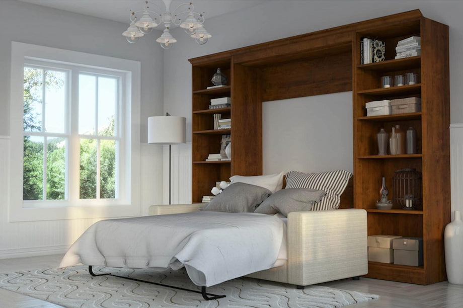 Vous cherchez la solution idéale pour votre petit espace ? Essayez un lit escamotable avec bibliothèque !