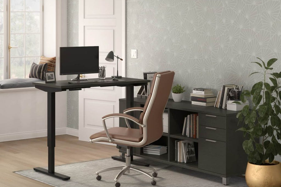 Créez un bureau à domicile ergonomique et efficace avec un bureau debout avec rangement