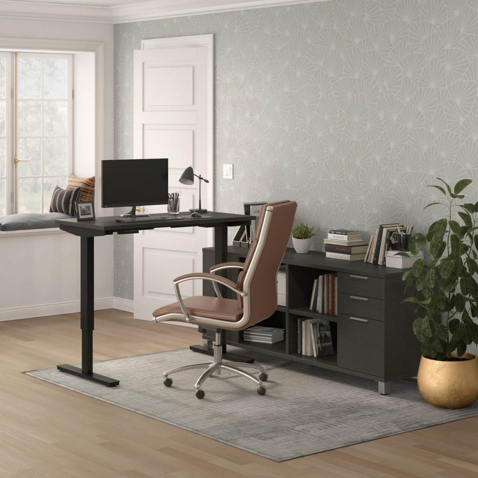 Créez un bureau à domicile ergonomique et efficace avec un bureau debout avec rangement
