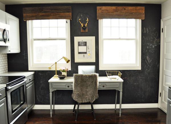 Desk in kitchen