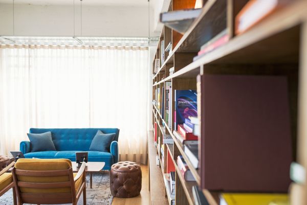 Bookcase in a living room