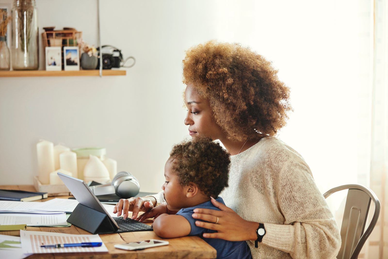 Maman qui télétravail