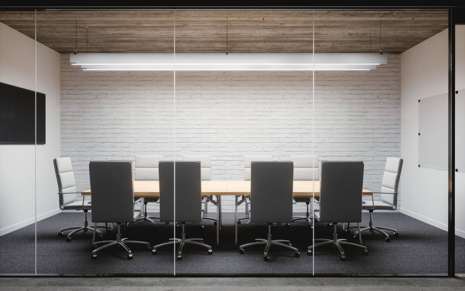 Salle de conférence avec des murs en verre