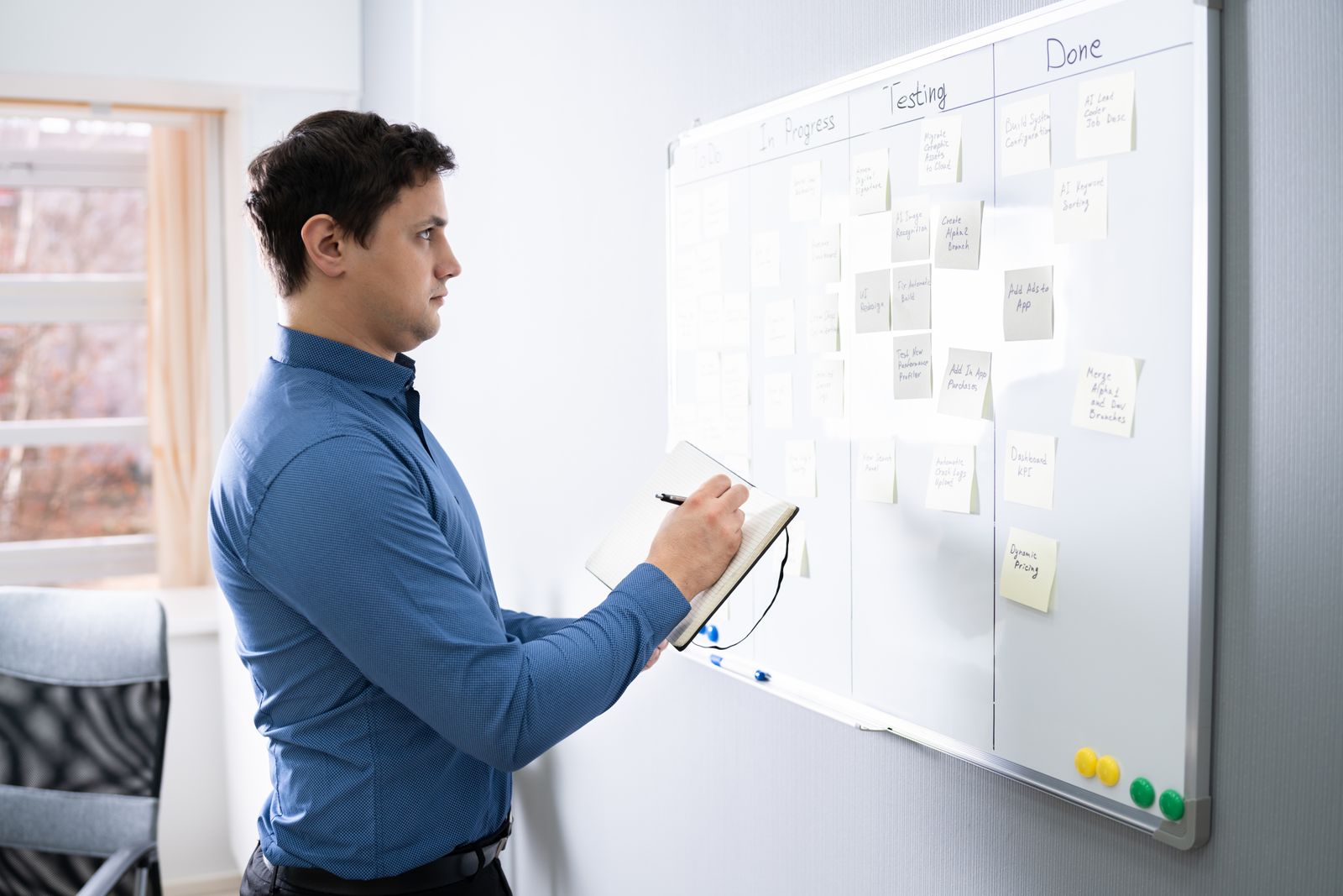 Man using whiteboard