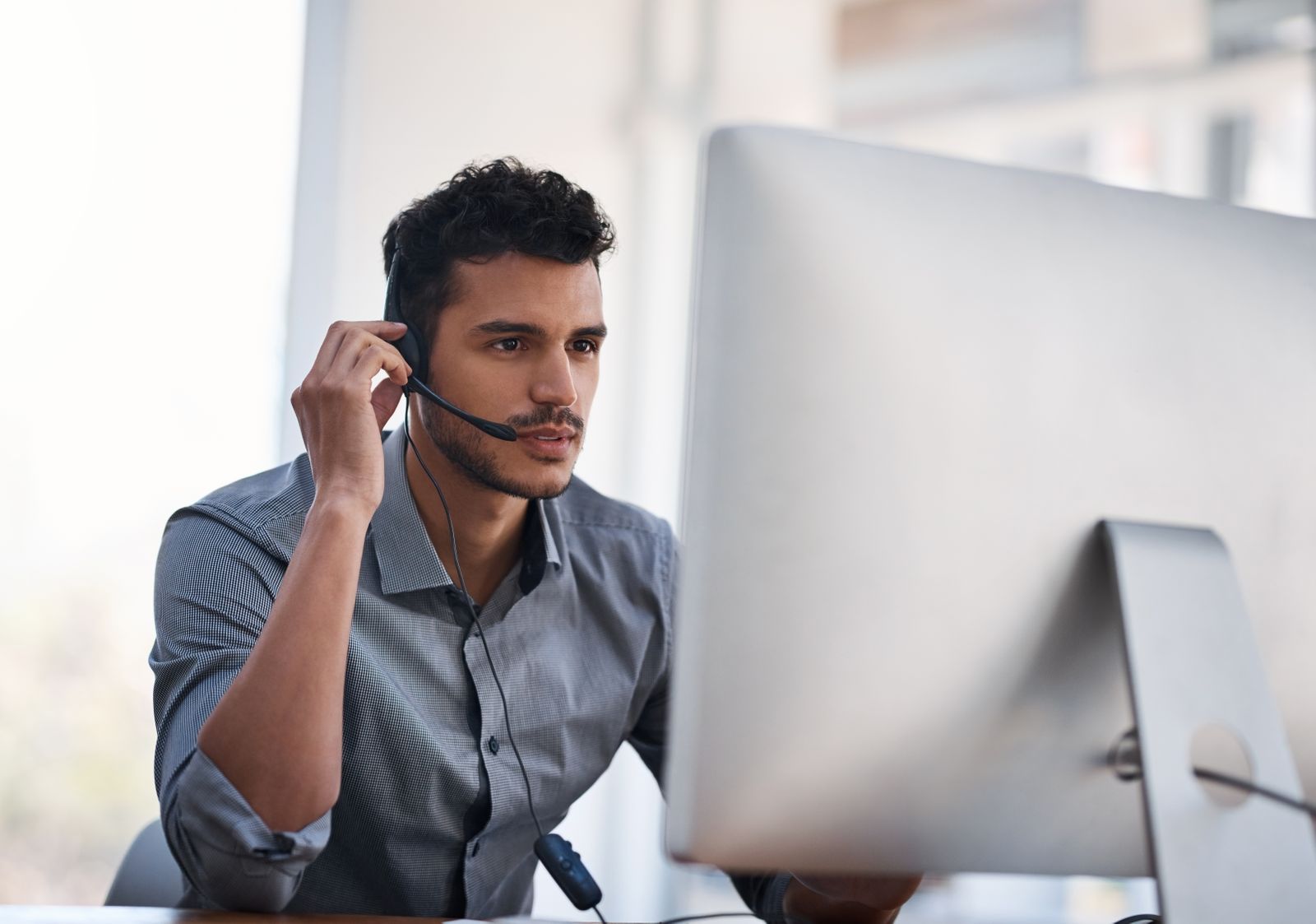 IT employee with headset