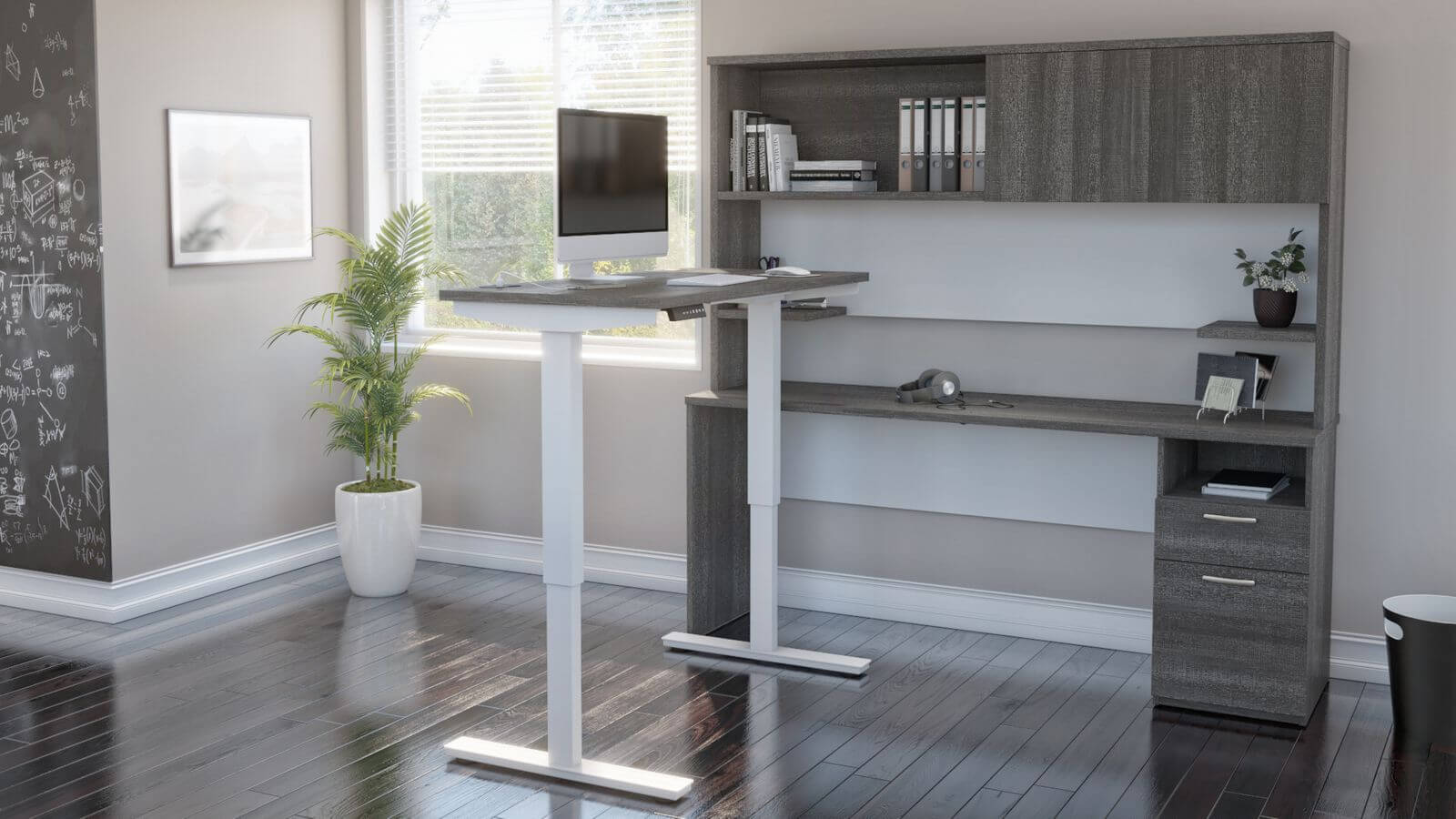 Bestar L-Shaped Standing Desk in Home Office