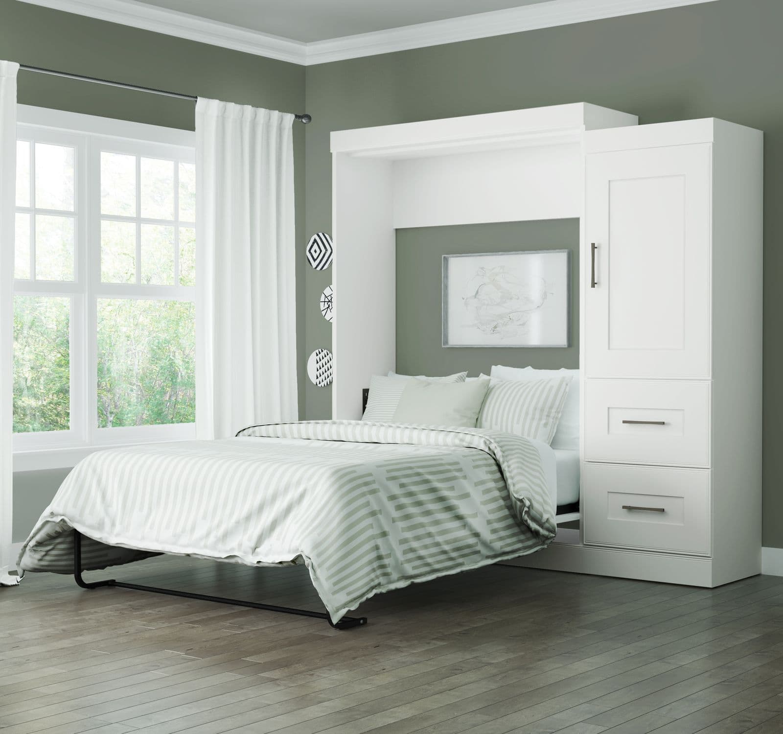 Bestar white Murphy bed