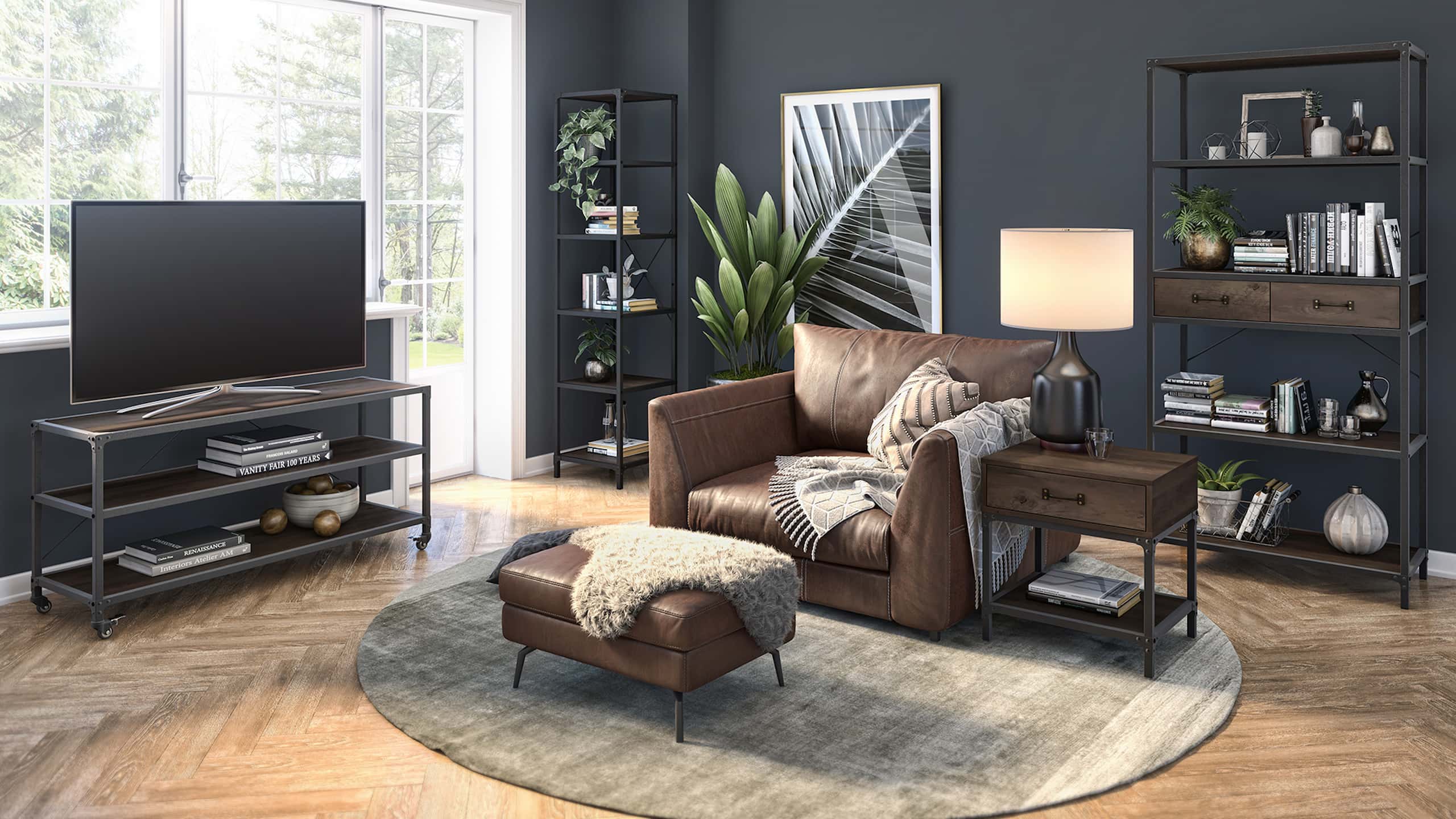 Upscale living room with Bestar furniture
