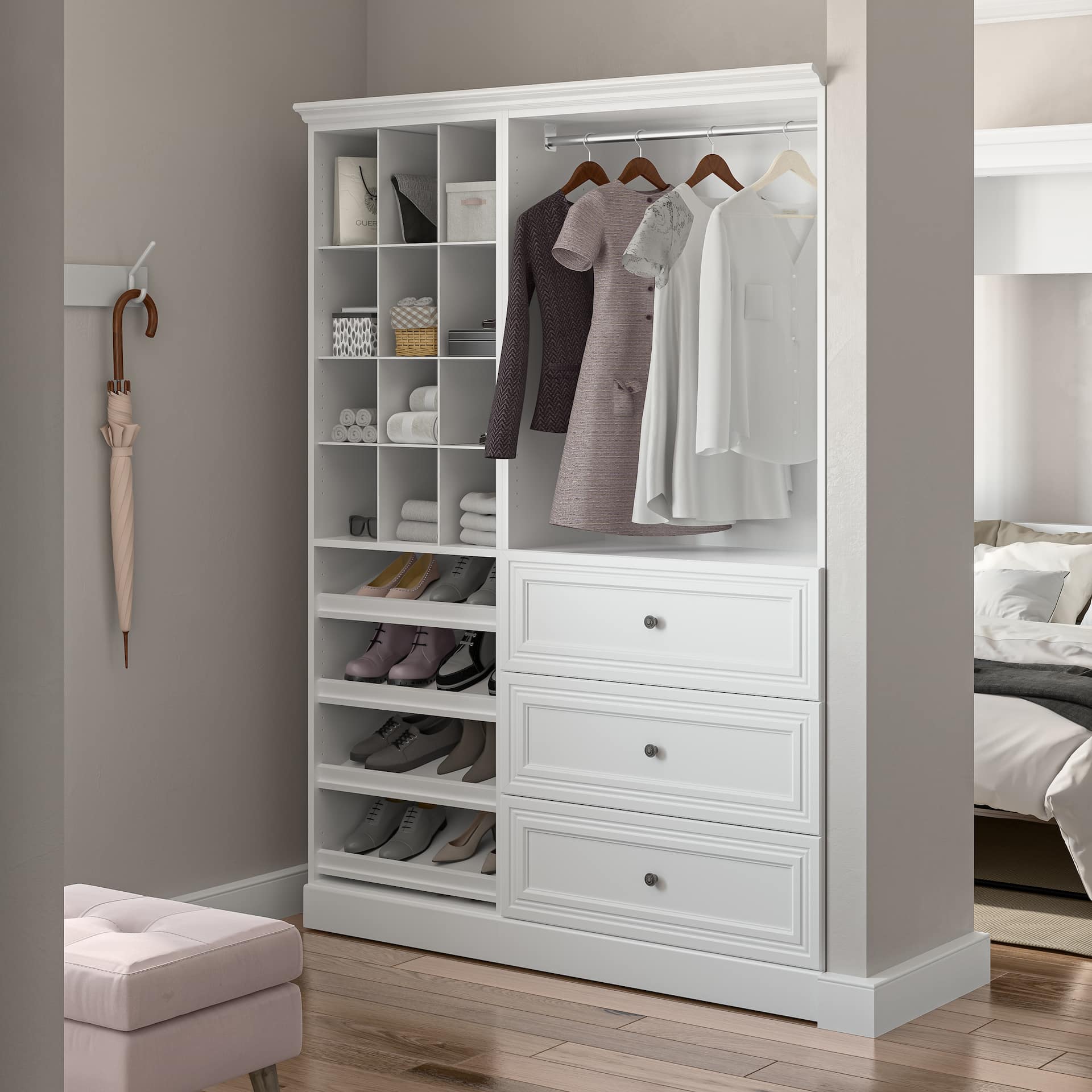 Bestar White Closet Organizer