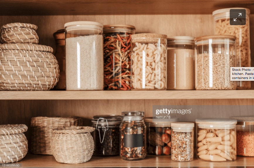 Pantry with food