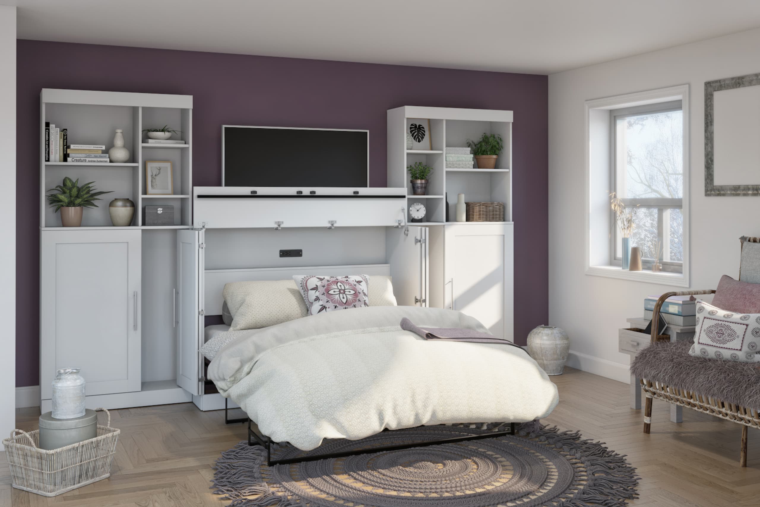 Magnifique lit cabinet avec rangement