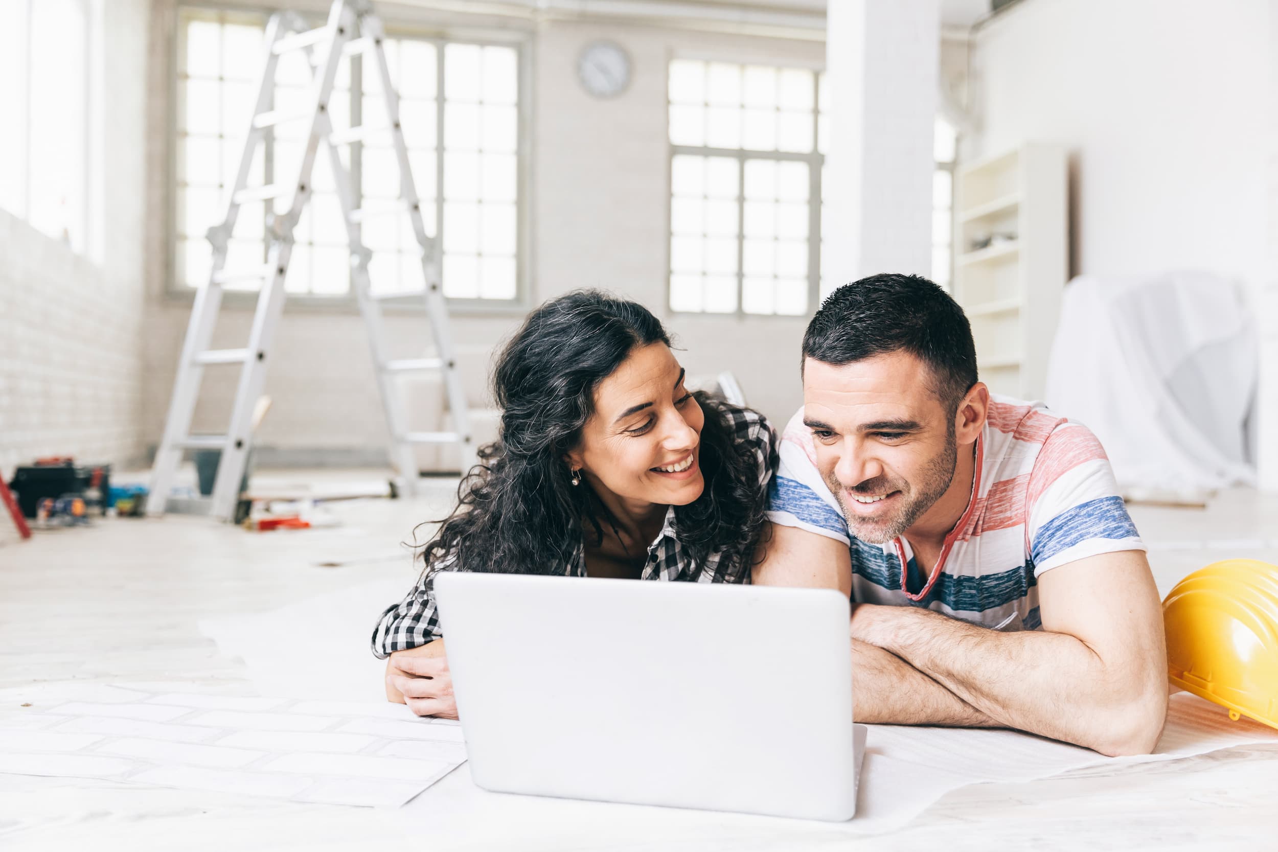 Couple thinking about their bedroom layout