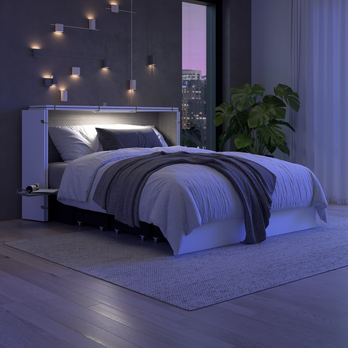 Borealis Collection cabinet bed - open