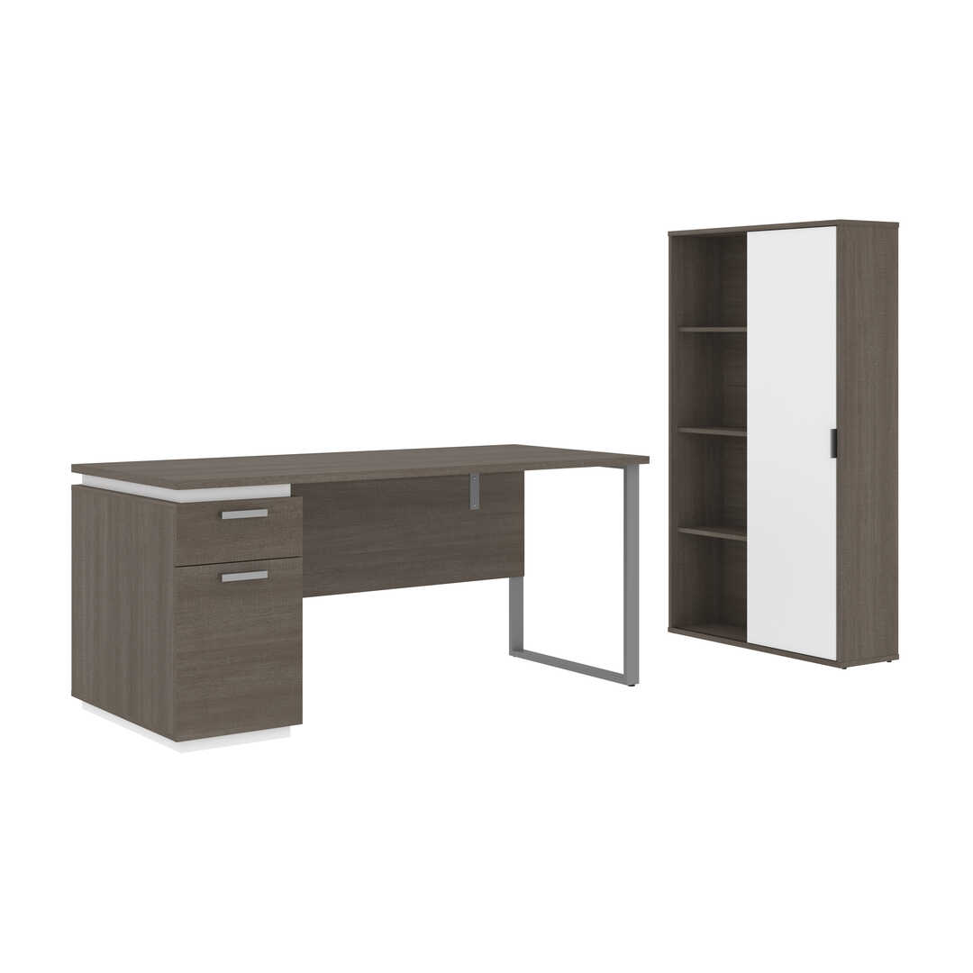 Bureau 66L avec caisson et armoire