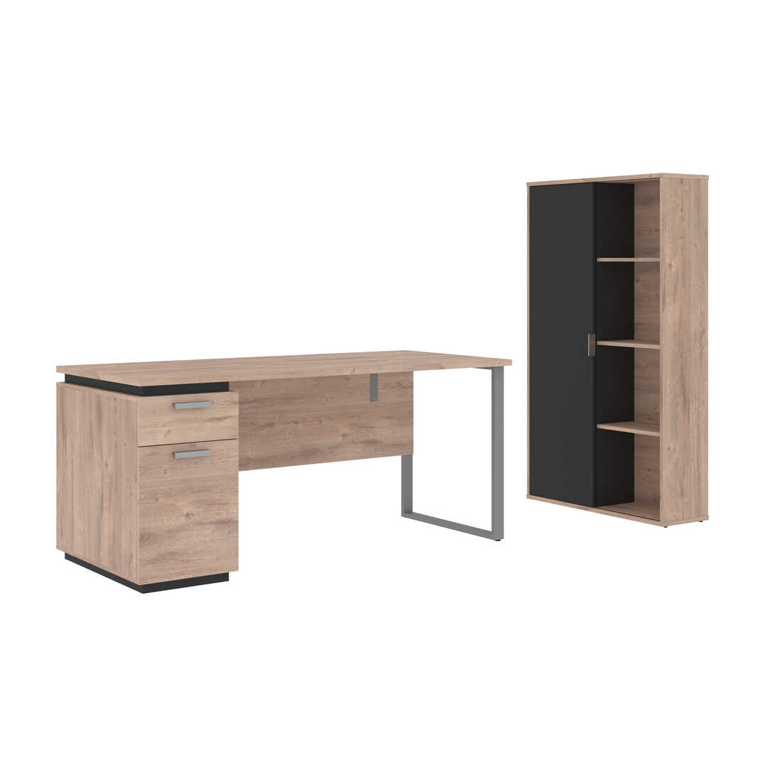 Bureau 66L avec caisson et armoire