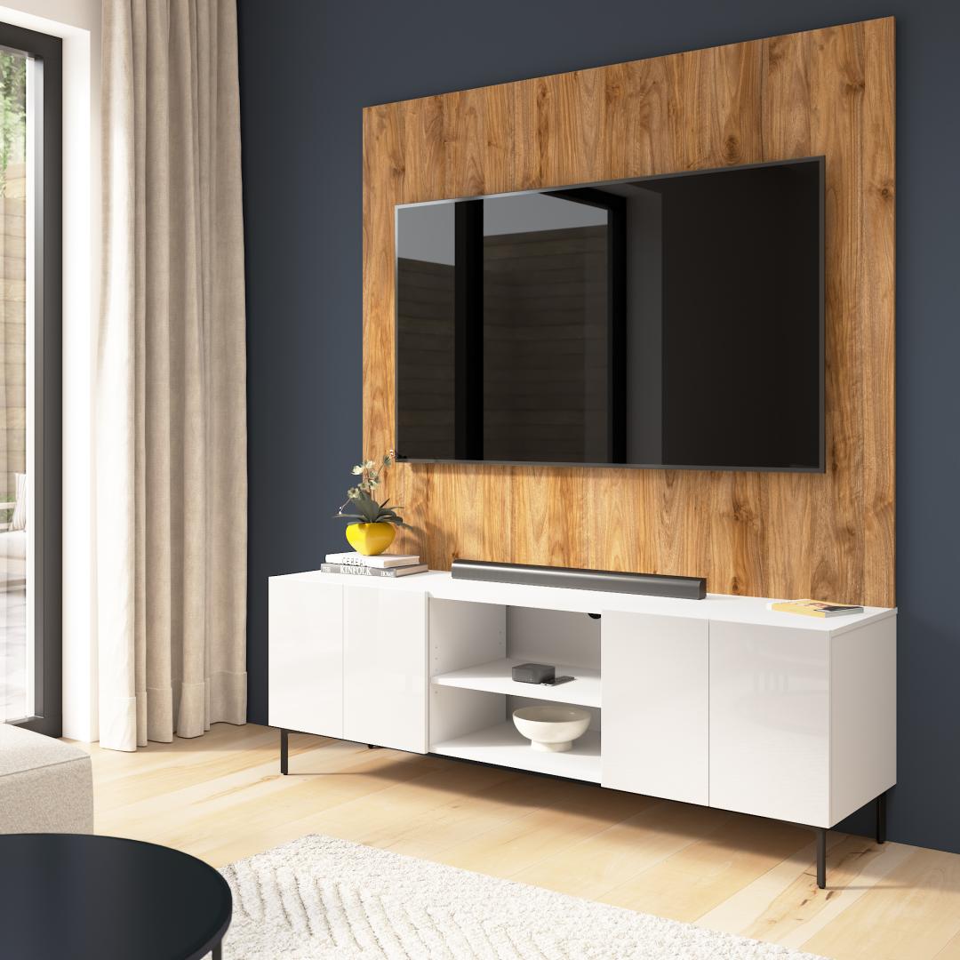 High Gloss White/Fresh Walnut