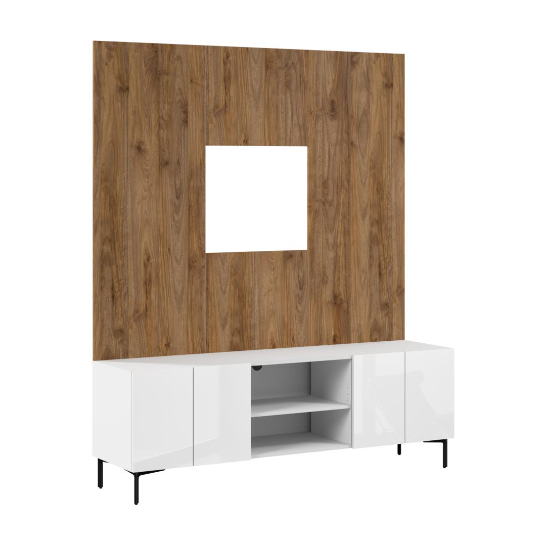 High Gloss White/Fresh Walnut