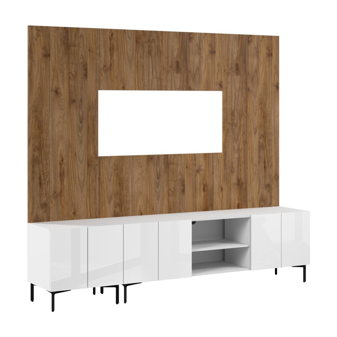 High Gloss White/Fresh Walnut