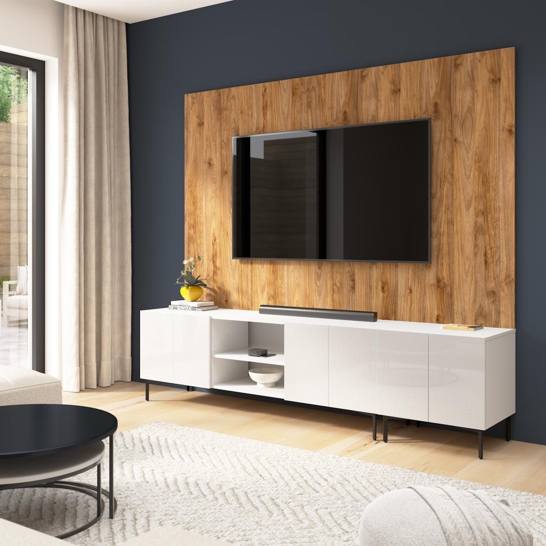 High Gloss White/Fresh Walnut