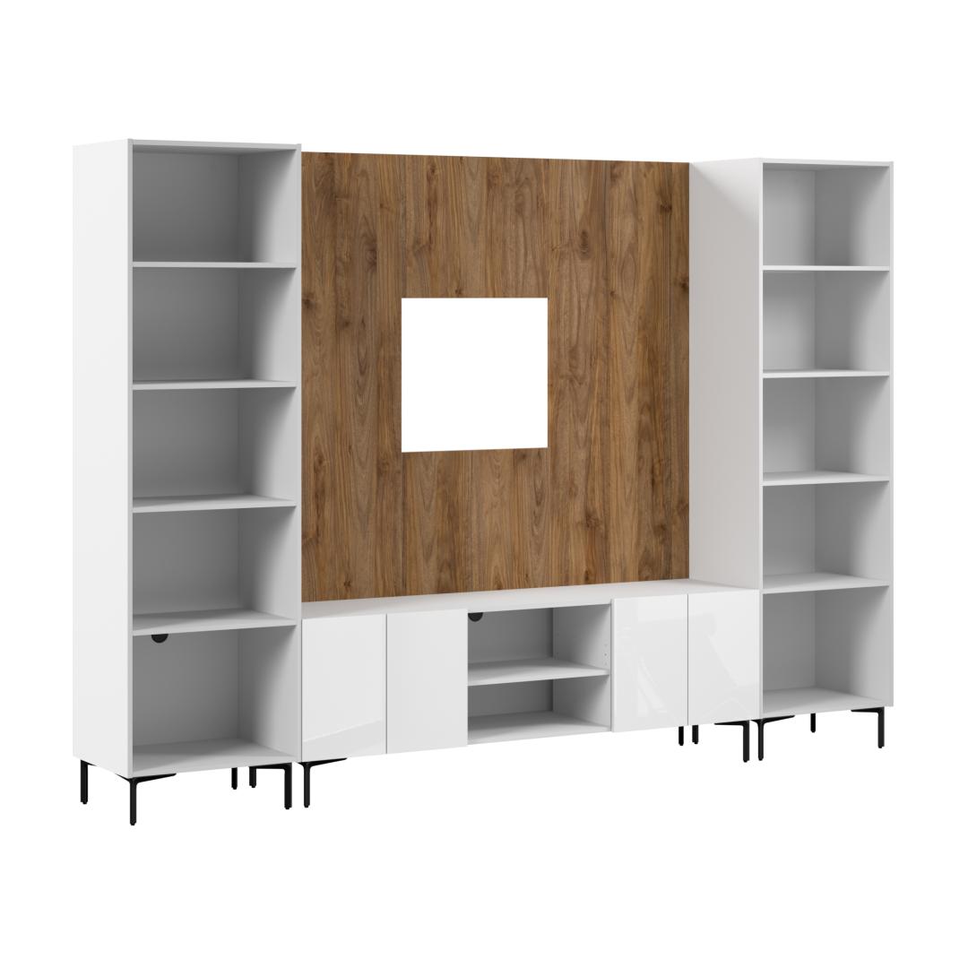 High Gloss White/Fresh Walnut