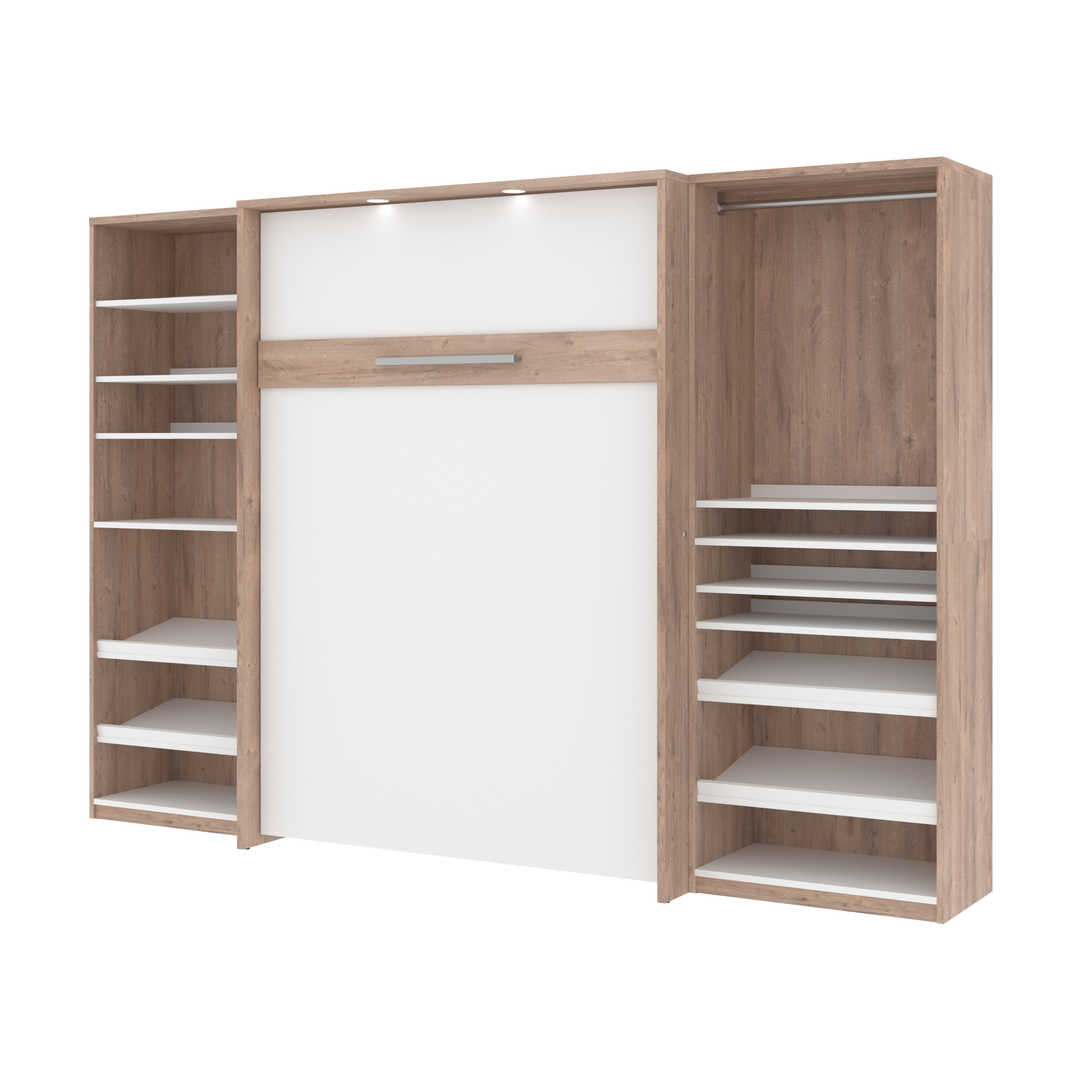 Lit escamotable double avec 2 organisateurs de garde-robe (119L)