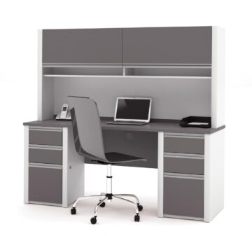 Bureau crédence avec deux caissons et une huche