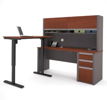2-Piece set including a standing desk and a desk with hutch