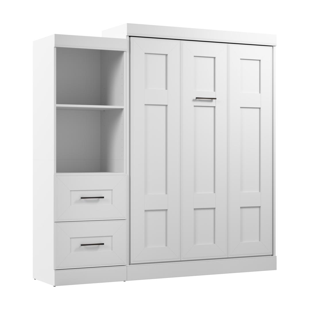 Full Murphy Bed and Closet Organizer with Drawers (85W)