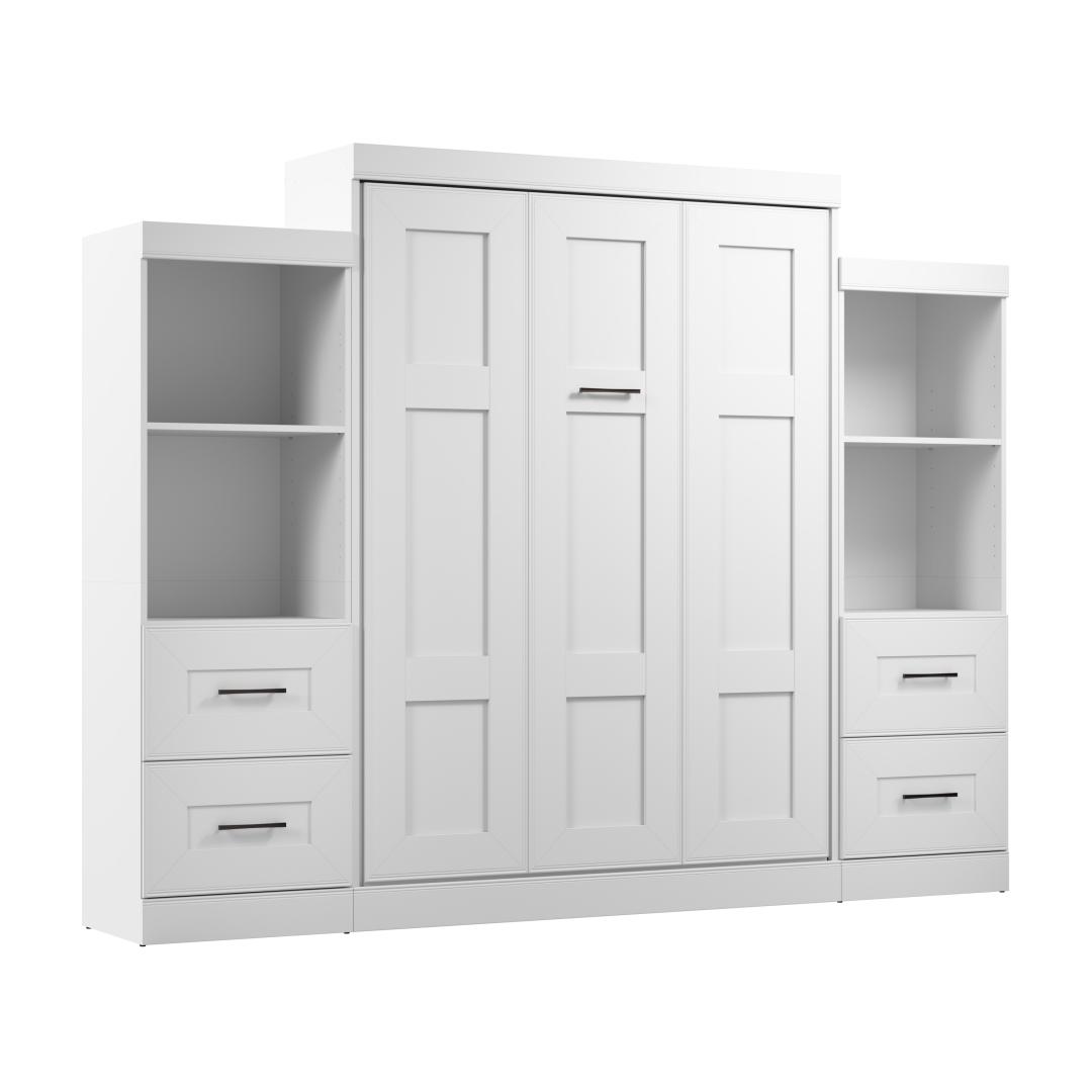 Queen Murphy Bed and Closet Organizers with Drawers (115W)