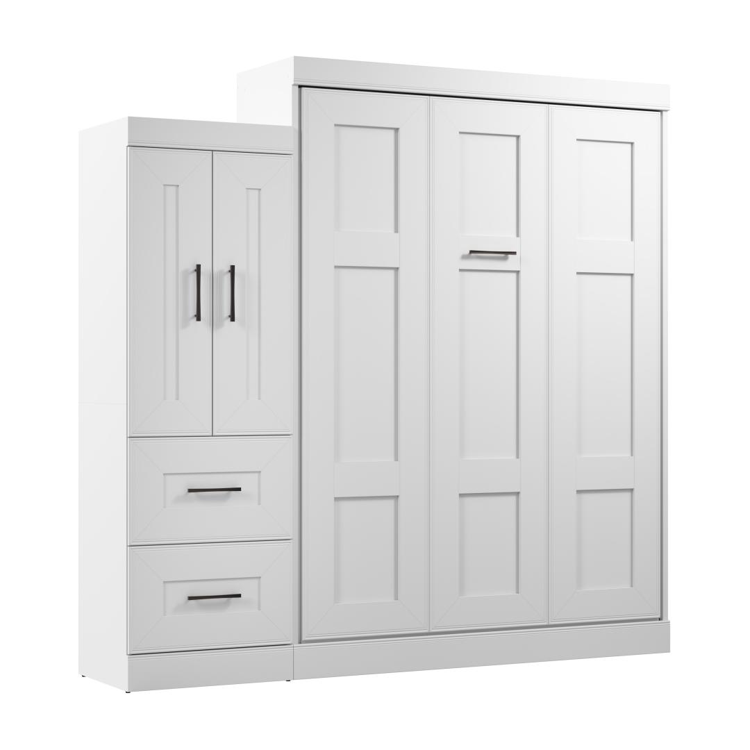 Grand lit escamotable avec armoire (90L)