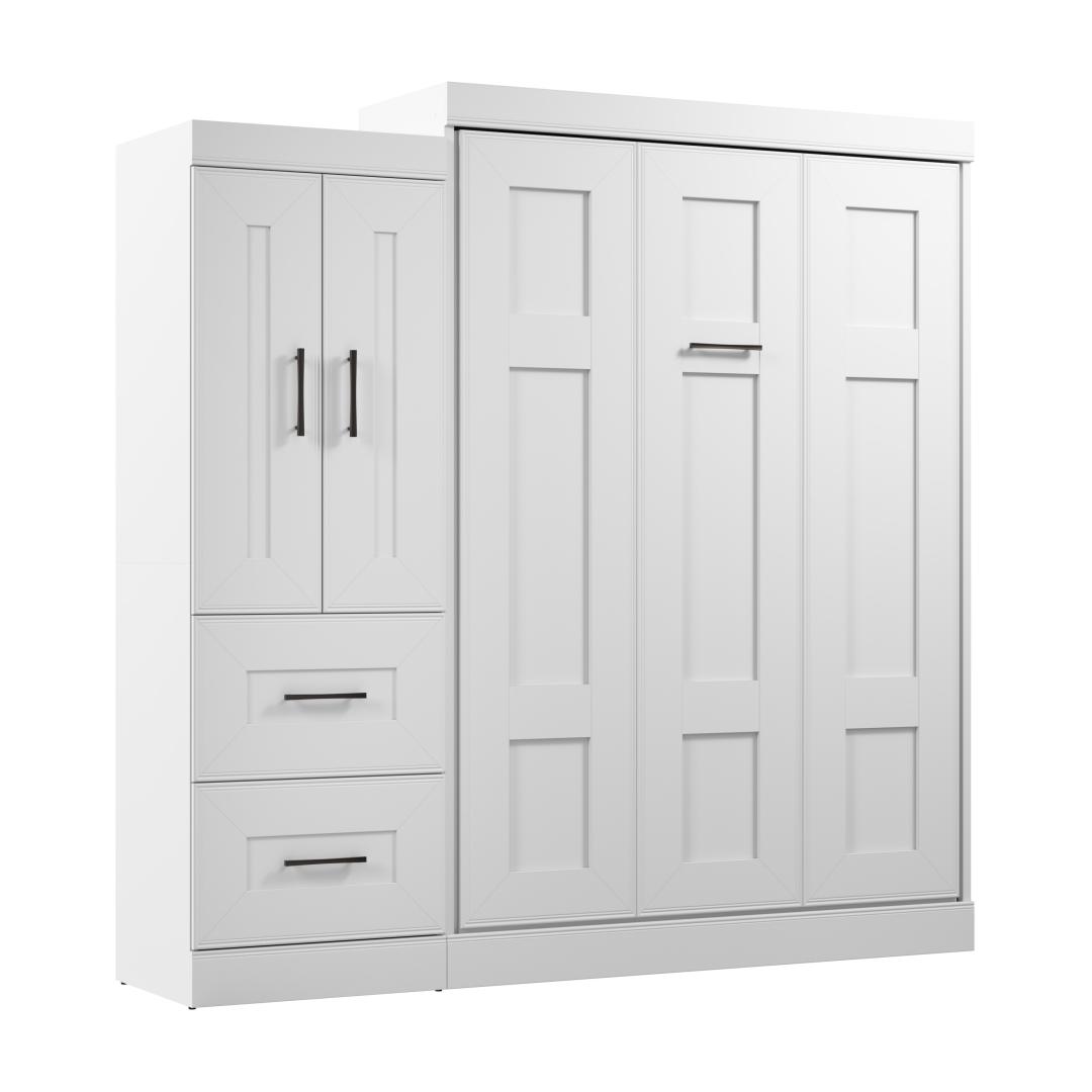 Lit escamotable double avec armoire (85L)