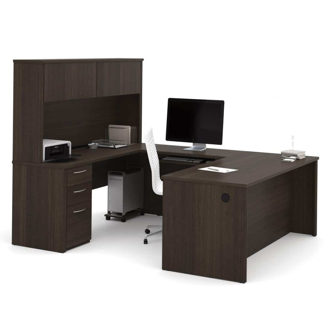 72W U-Shaped Executive Desk with Pedestal and Hutch