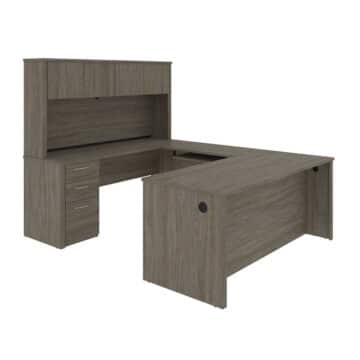 U-Shaped Executive Desk with Pedestal and Hutch