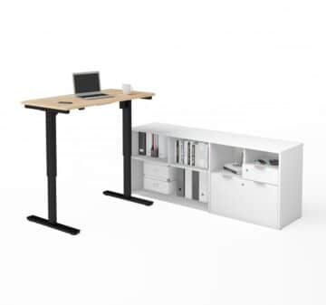 Ensemble de 2 articles incluant un bureau assis-debout et une crédence