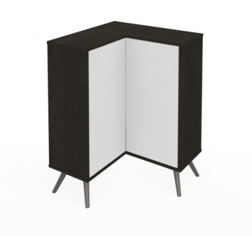 Cabinet de rangement en coin avec pattes en métal