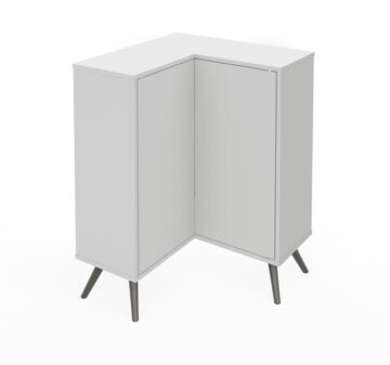 Cabinet de rangement en coin avec pattes en métal