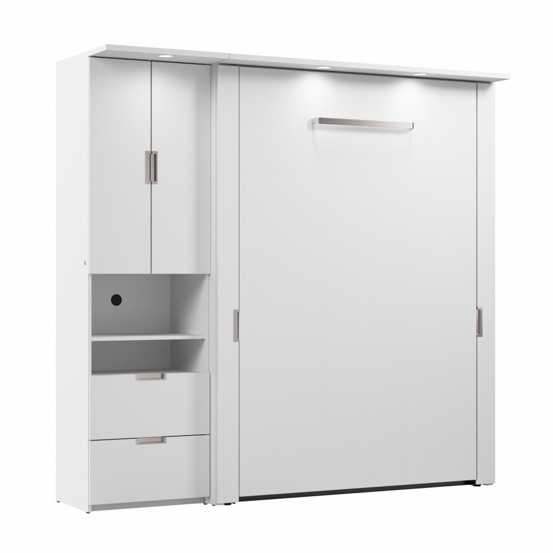 Lit escamotable double avec armoire (84L)