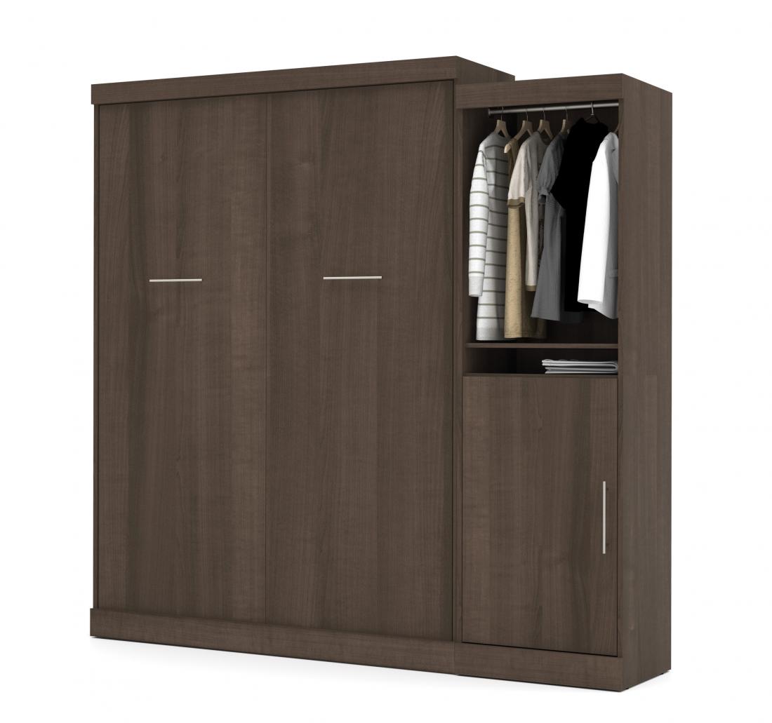 Queen Murphy Bed with Closet Organizer with Doors (90W)