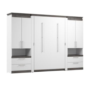 Lit escamotable deux places (double) et 2 armoires avec tablettes coulissantes (119L)