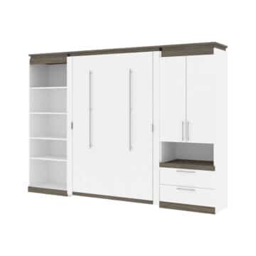 Lit escamotable deux places (double) avec rangement multifonctionnel (119L)