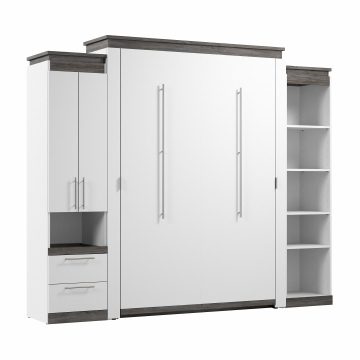 Grand lit escamotable (queen) avec solutions de rangement étroites (105L)