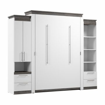 Grand lit escamotable (queen) et solutions de rangement étroites avec tiroirs (105L)