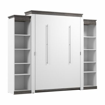 Grand lit escamotable (queen) avec 2 étagères étroites (105L)