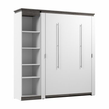 Lit escamotable deux places (double) avec étagère étroite (79L)