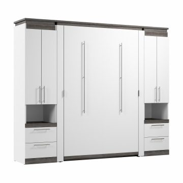 Lit escamotable deux places (double) et 2 armoires avec tablettes coulissantes (99L)