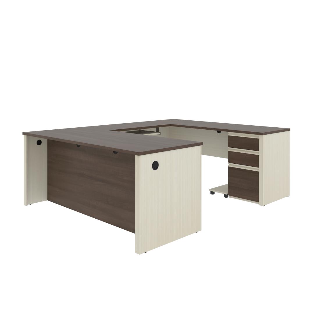 Bureau de direction en U 72L avec caisson