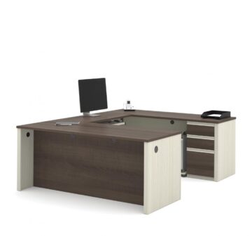 Bureau de direction en U 72L avec caisson
