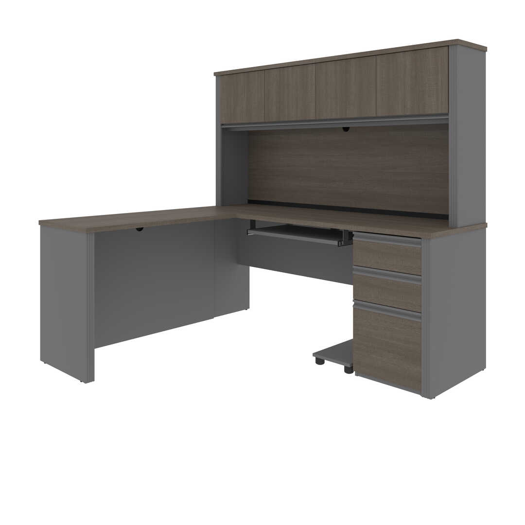 Bureau en L 72L avec caisson et huche