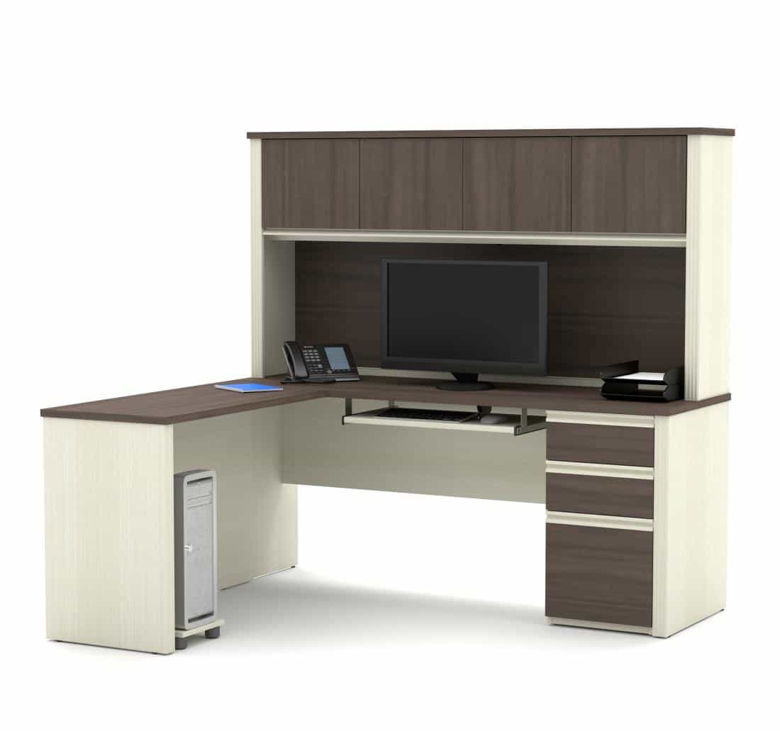 Bureau en L 72L avec caisson et huche