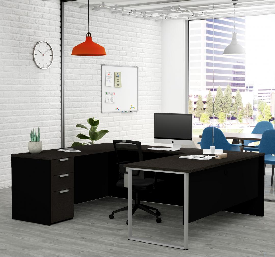 72W U Shaped Executive Desk with Pedestal